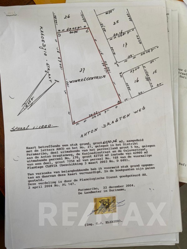 hoek Kasoedjieweg Anton Dragtenweg perc. 27 RE/MAX Suriname Our